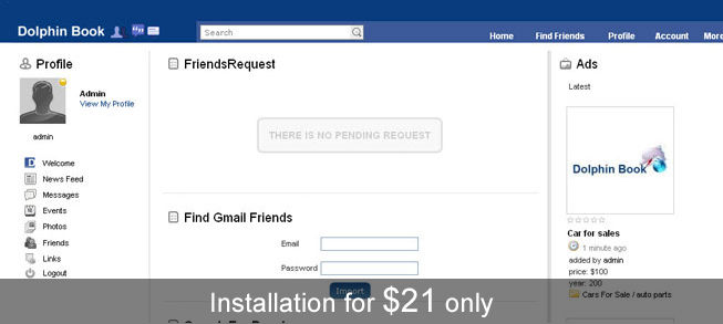 Dolphinbook Facebook Clone